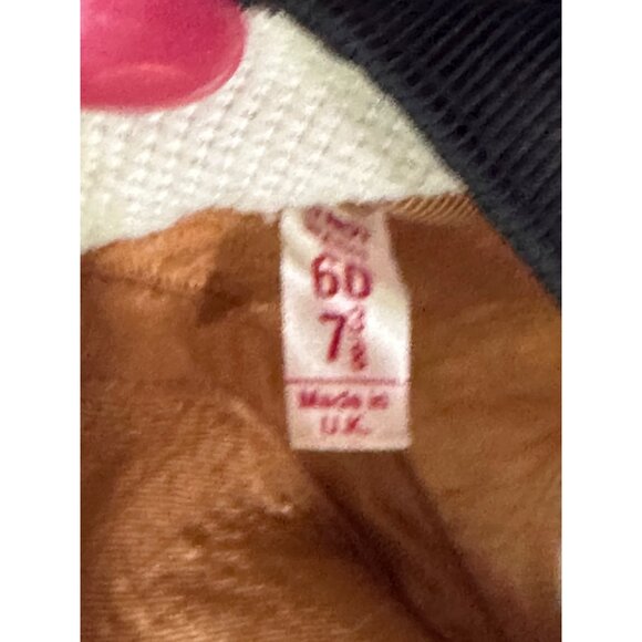 Vintage Kenmore Houndstooth Bucket Hat Sz 7 3/8 or 60 cm Scotland Tweed Leather - Picture 7 of 8